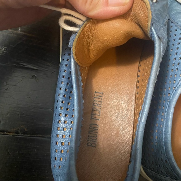 Ferrini Blue Leather Cutout Sneakers - Picture 8 of 8